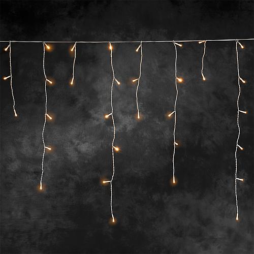 LED Eisregen-Lichtervorhang außen 96 flg. weißes Kabel 2743-802