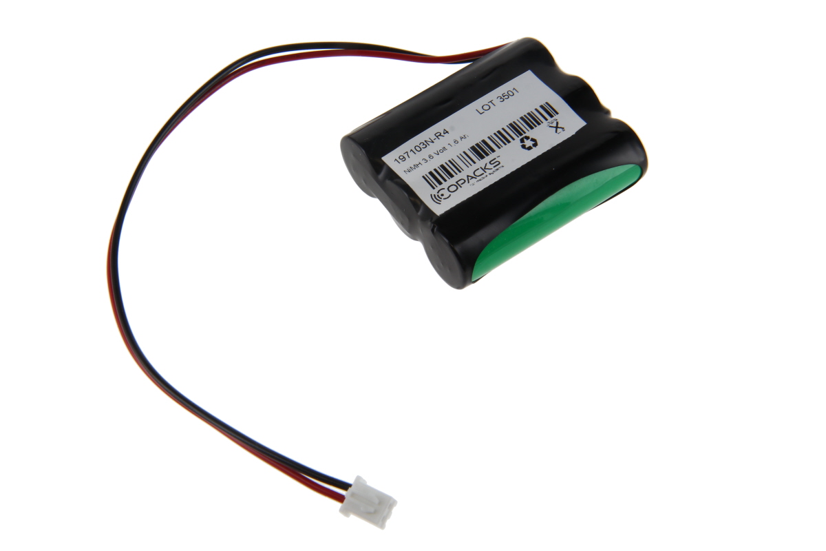 NiMH Notleuchtenakku 3,6 Volt mit 1600mAh Kapazität, 20cm Kabel, JST Stecker, Zellengröße AA Mignon