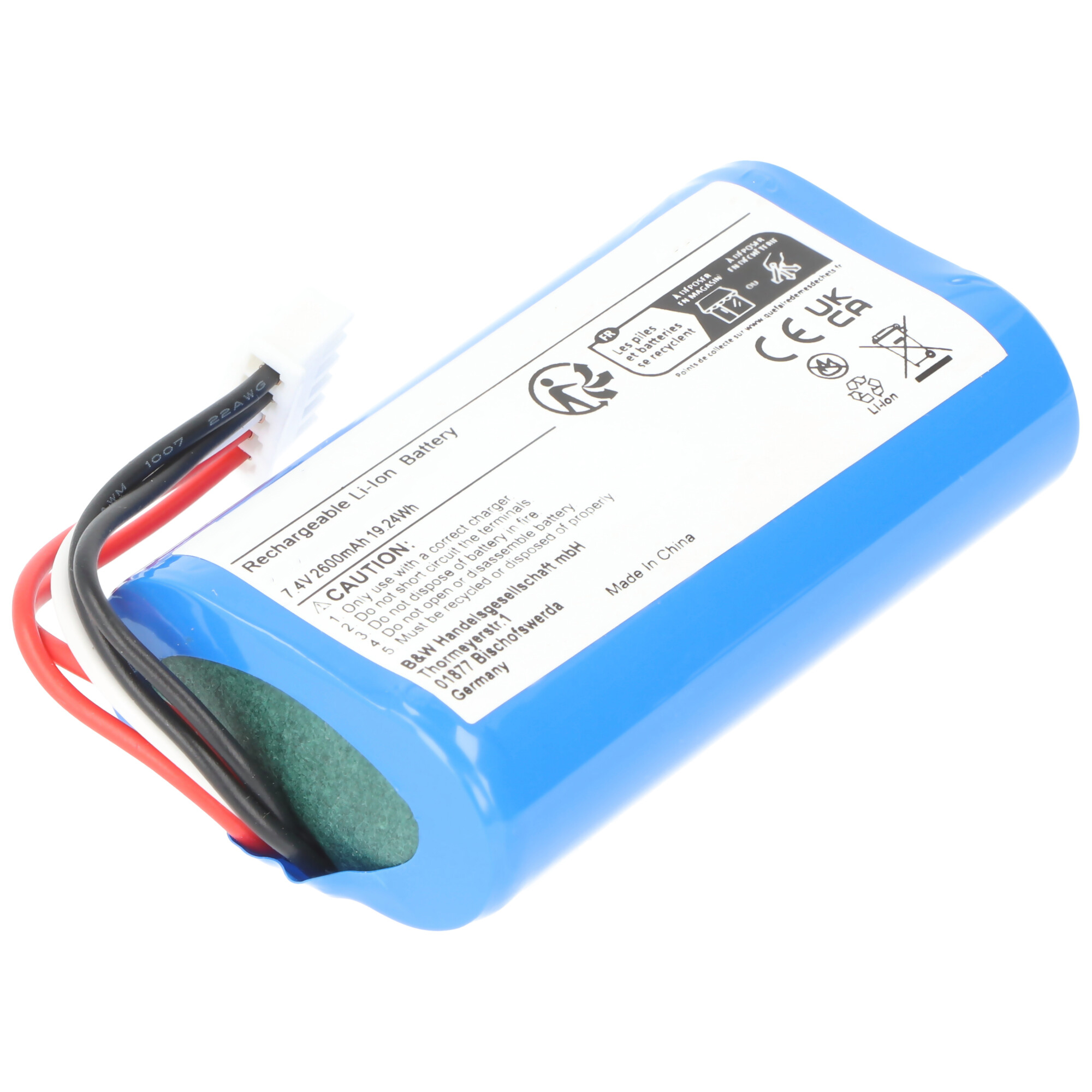 Akku für Anker SoundCore Boost wie 2S18650, 2600mAh für Lautsprecher Boxen Speaker