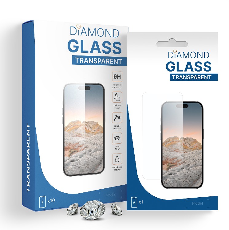 PT line Diamond Glass für iPhone 15 / iPhone 16 (Transparent)
