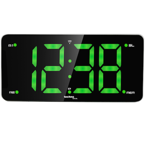 WT 486 - Funkwecker mit digitaler farbiger Anzeige, Radio Wecker mit Sendungsspeicher, programmierbare Alarme