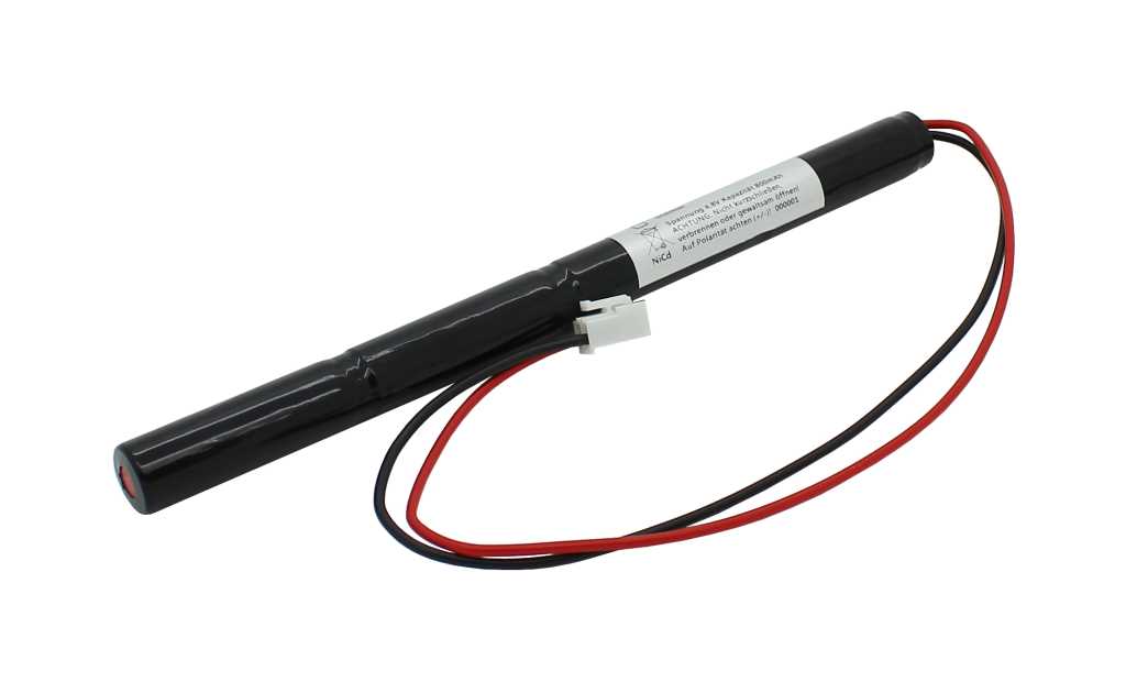 Notleuchtenakku NiMH 4,8V 1000mAh L1x4 Mignon AA mit 300mm Kabel und Stecker