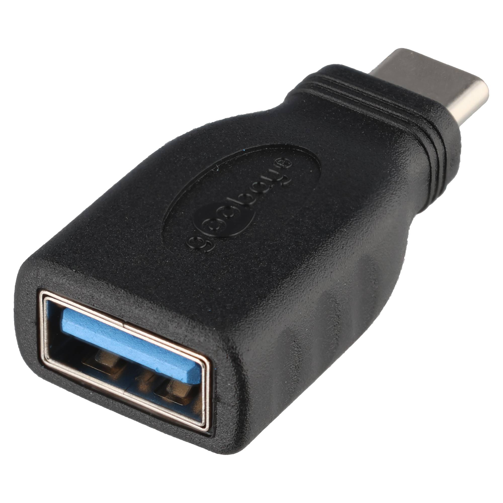 Goobay USB-C™ USB A OTG Super Speed Adapter für den Anschluss von Ladekabeln 3.0, schwarz - USB-C™-Stecker > USB 3.0-Buchse (Typ A)