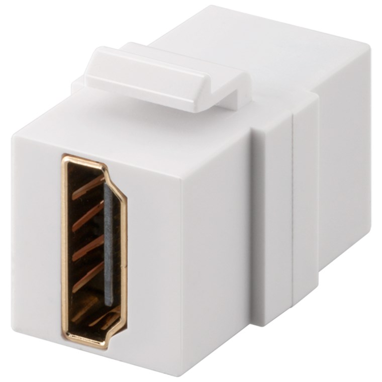 Goobay Keystone Modul mit HDMI™ Doppel-Buchse - zum Anschluss von in der Wand verlegten HDMI™-Kabeln