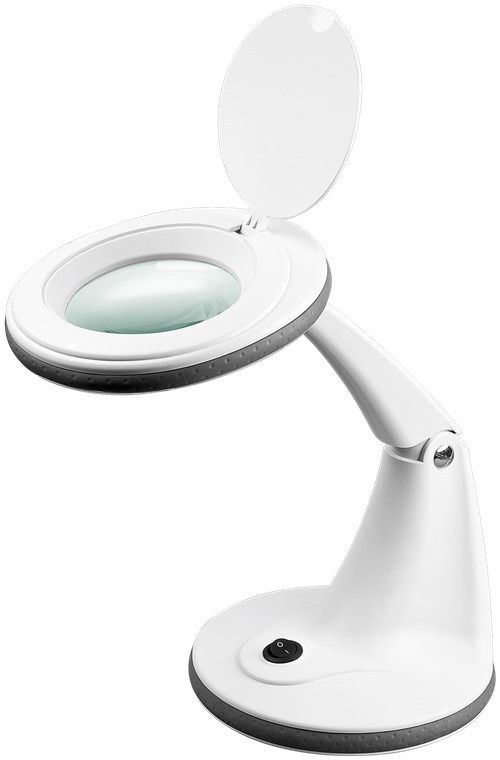 Goobay LED-Stand-Lupenleuchte, 6 W - 450 lm, 100 mm Glaslinse, 1,75-fache Vergrößerung, 3 Dioptrien