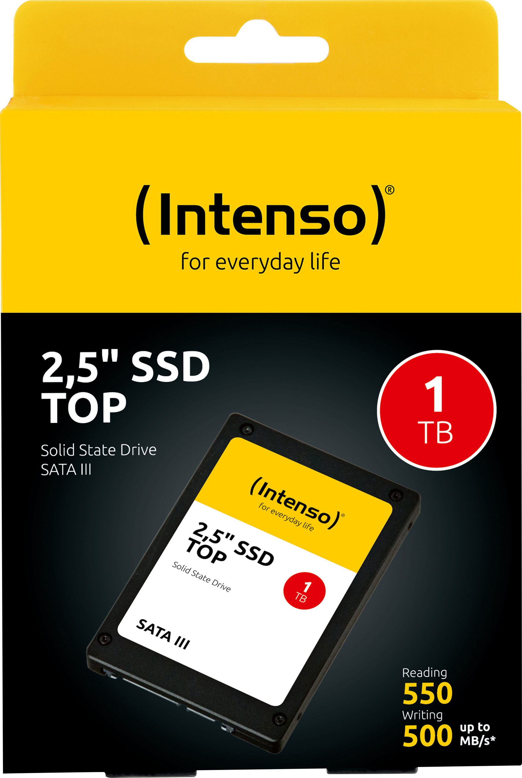Intenso SSD 1TB, SATA-III, 6.35cm (2.5''), Top (R) 550MB/s, (W) 500MB/s, Retail
