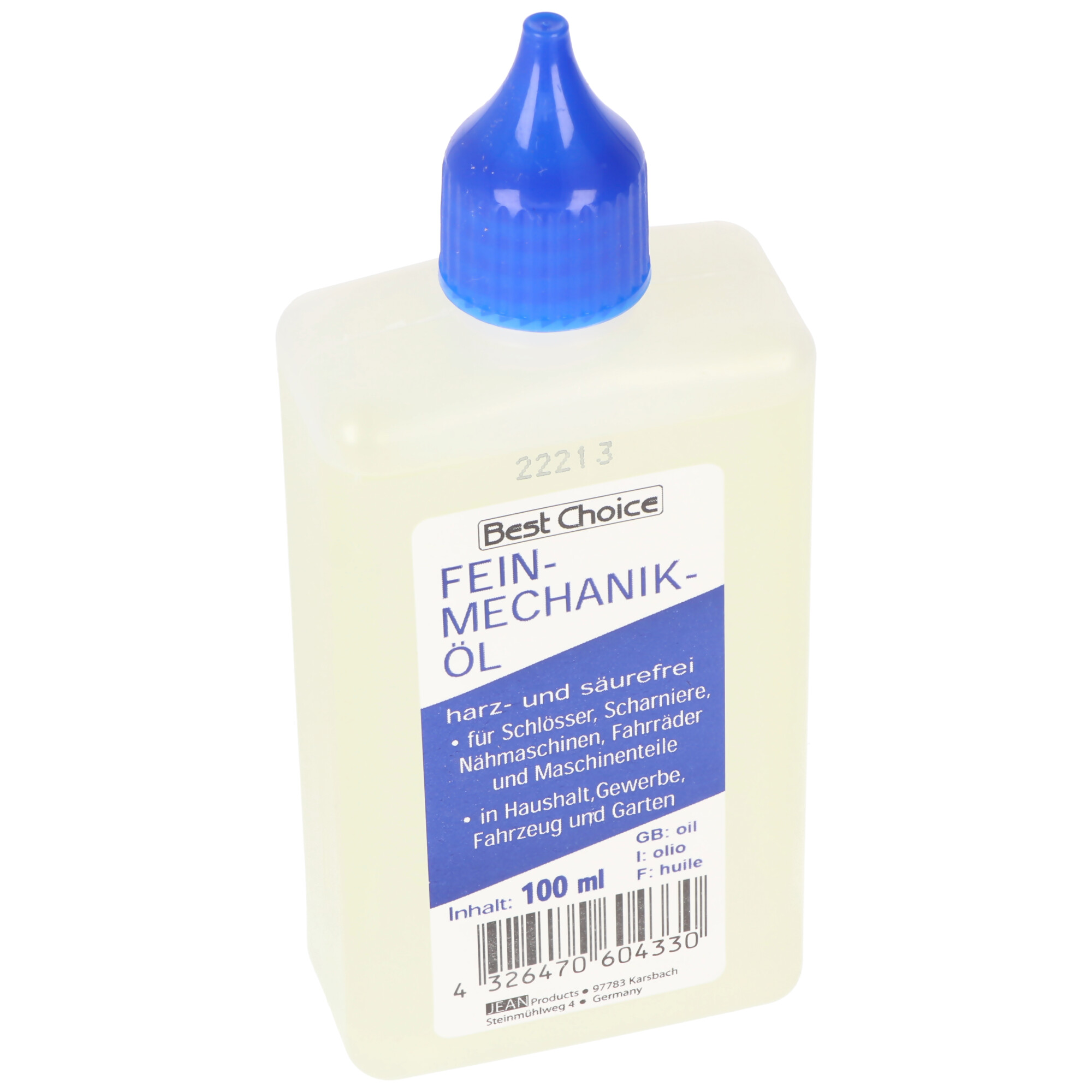 Feinmechanikeröl 100ml, Universalöl für Werkstatt, Haushalt, Schlösser, Werkzeug, Fahrräder etc., sorgt für reibungslose Funktionalität, harz- und säurefrei