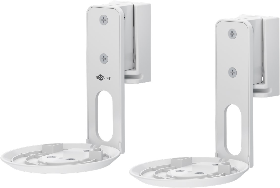 Goobay Lautsprecher-Wandhalterung Modern Era 1 Flex, weiß - 2 Stück, kompatibel mit dem Sonos Era 100, schwenkbare und neigbare Lautsprecherhalterung
