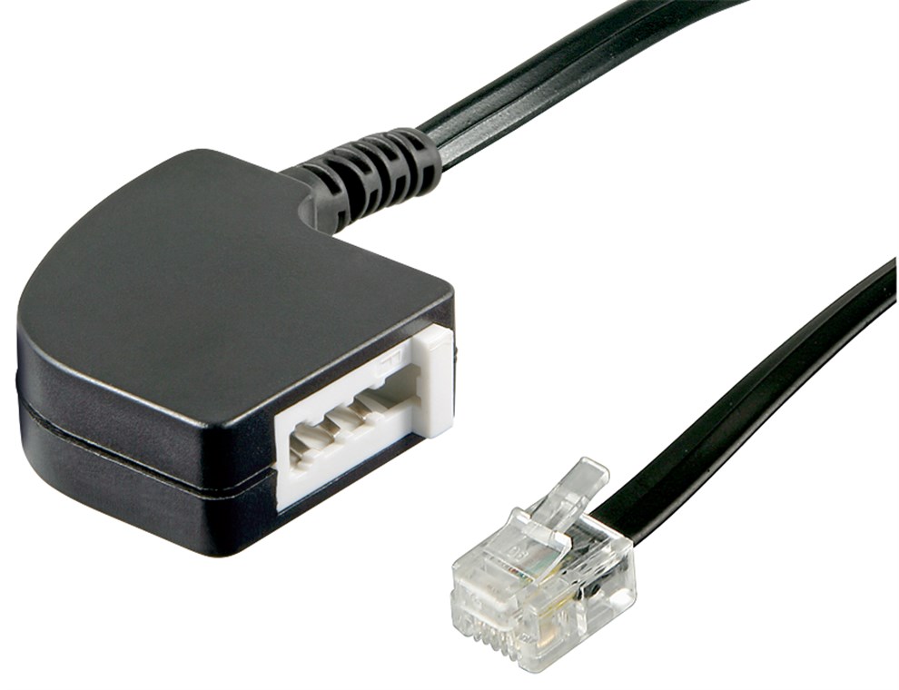 Goobay TAE Telefon Adapter Stecker - TAE-F-Buchse > RJ11/RJ14-Stecker (6P4C)