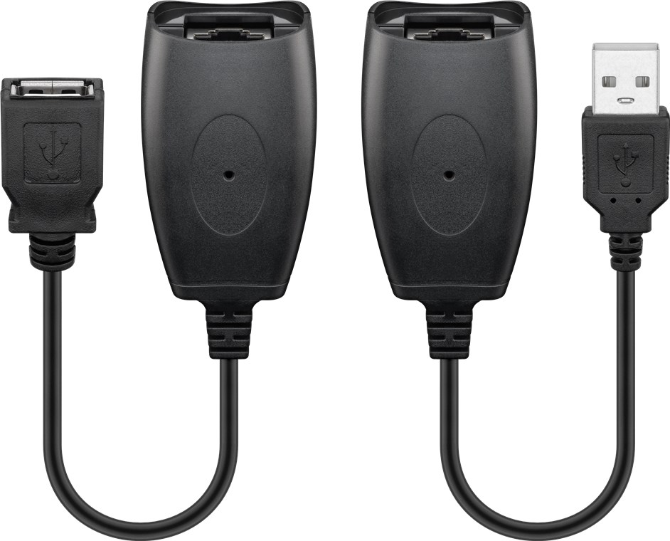 Goobay USB 2.0 Hi-Speed Verlängerungskabel, Schwarz - USB 2.0-Stecker (Typ A) > USB 2.0-Buchse (Typ A)