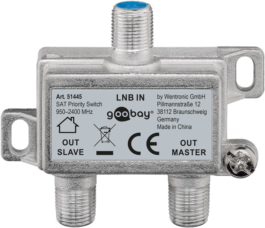 Goobay SAT Vorrang-Schalter - verteilt/schaltet 1 LNB auf 2 SAT-Receiver