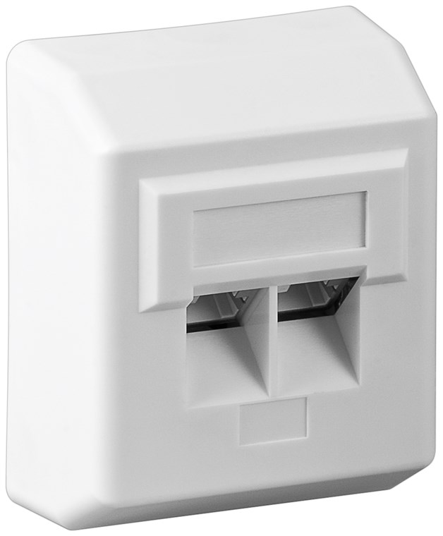 Goobay CAT-5e-Aufputzdose (AP) - 2x RJ45-Anschlüsse, geschirmt, Klemmleiste für werkzeugfreie LSA-Montage