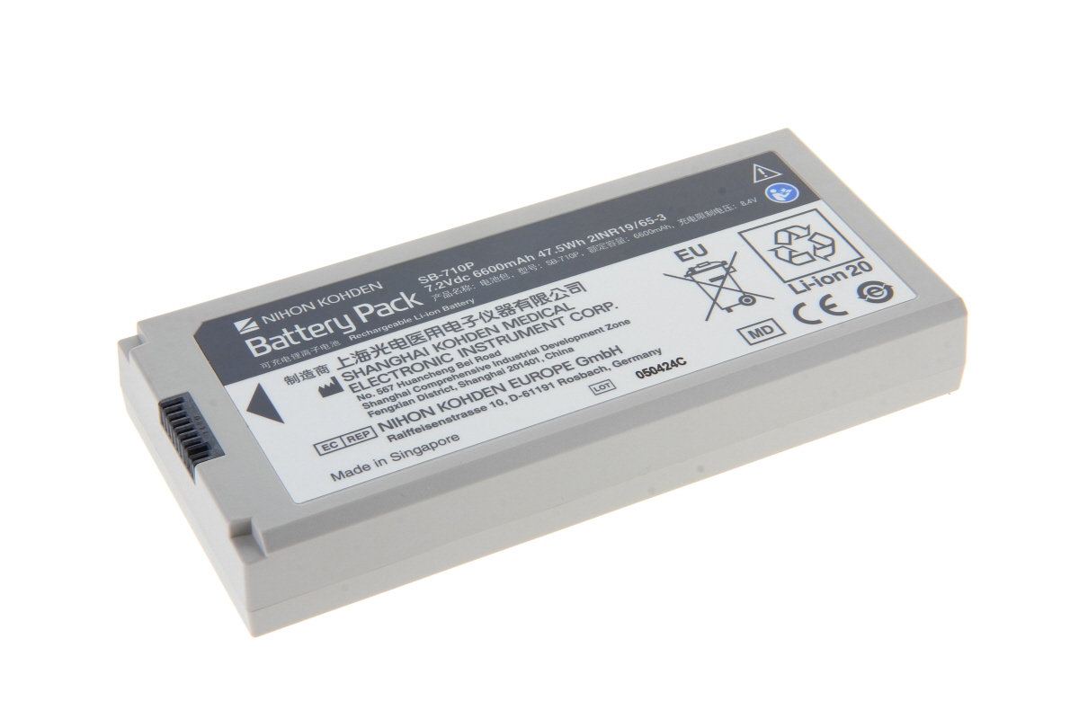 Original Li Ion Akku passend für Nihon Kohden Monitor SVM-7100 - Ref. SB-710P-30 - 7,2 V 6600 mAh 151,5x69,6x22,1 mm