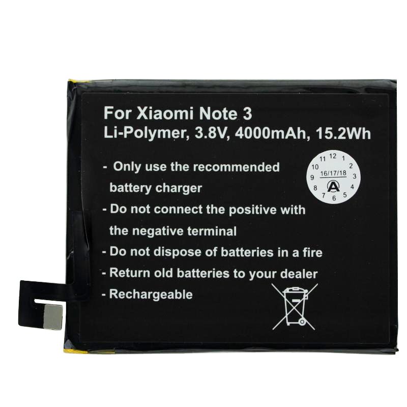Akku passend für Xiaomi Note 3 Akku BM46, Xiaomi Note 3 Dual Sim 3,8 Volt 4000mAh