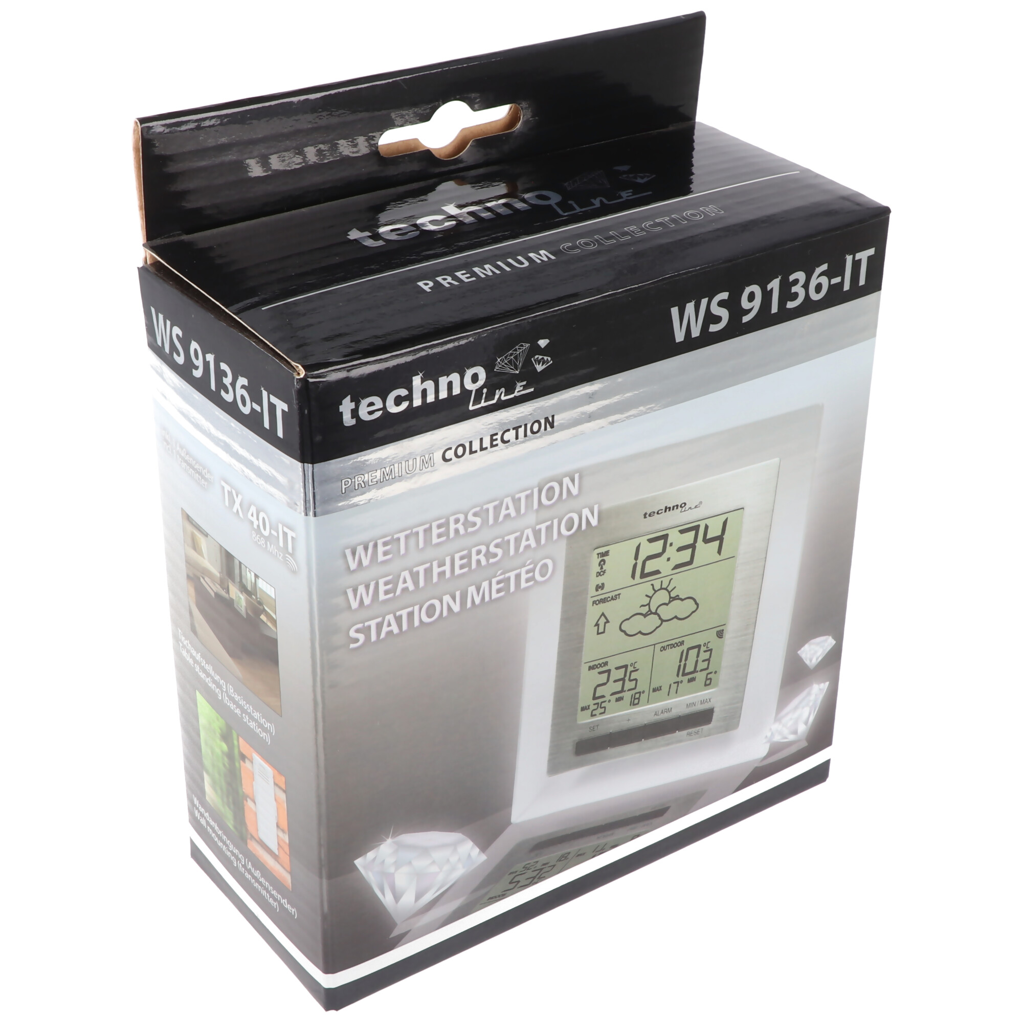 Wetterstation WS9136 mit vorhersage von Wettersituation, Tendenz und anderen Funktionen