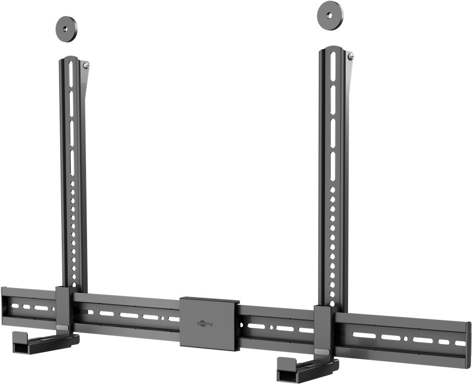Goobay Soundbar-Halterung für TV-Geräte Universal, schwarz - sichere, dezente Halterung mit gepolsterten Füßen für alle gängigen Soundbars