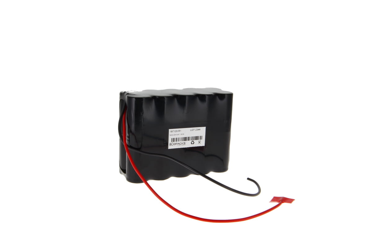 CoPacks NC Akku Not- und Sicherheitsbeleuchtung - Sub C-Size - 24 V 1800 mAh 112x46x85 mm (offenes Kabelende)