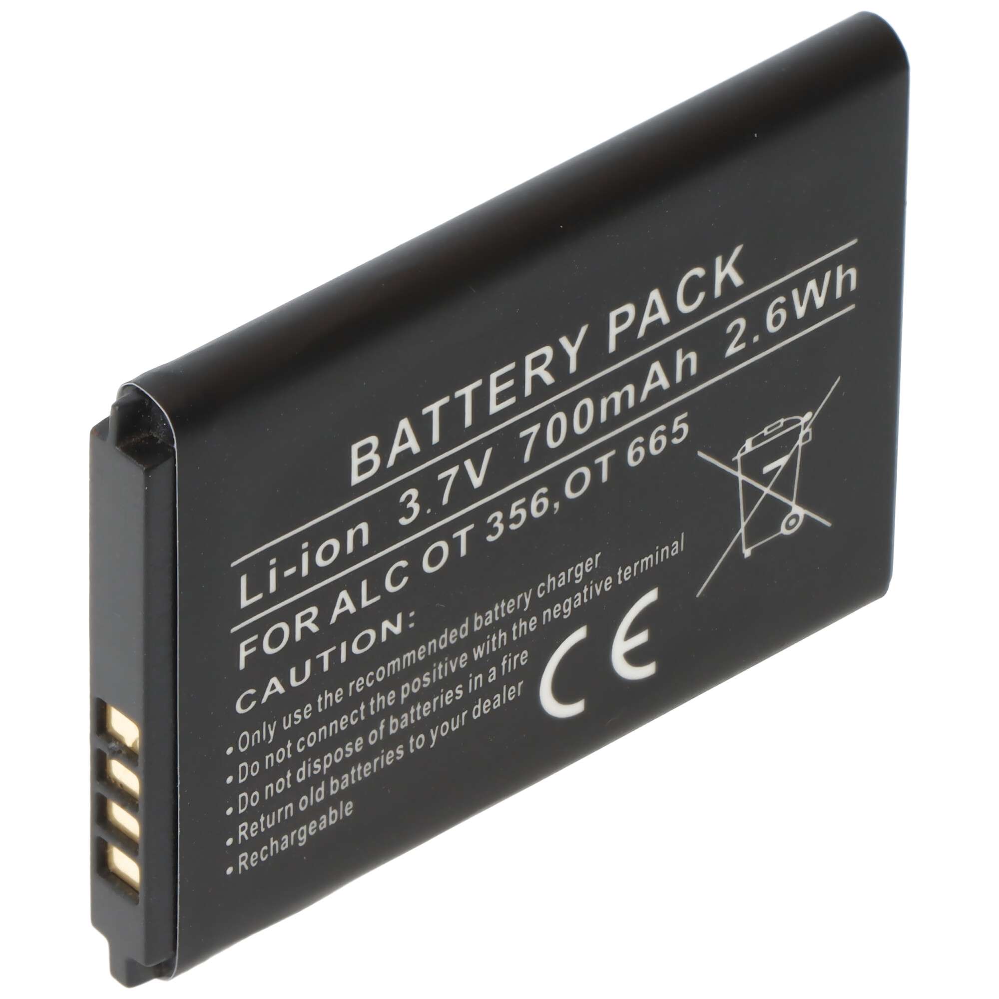 AccuCell Akku passend für Alcatel One Touch 356, 665, 665x, 46,9 x 33,9 x 4,6mm