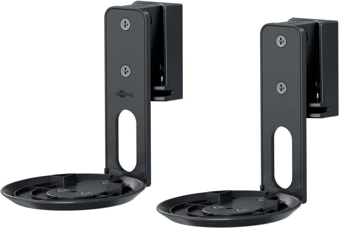 Goobay Lautsprecher-Wandhalterung Modern Era 1 Flex, schwarz - 2 Stück, kompatibel mit dem Sonos Era 100, schwenkbare und neigbare Lautsprecherhalterung