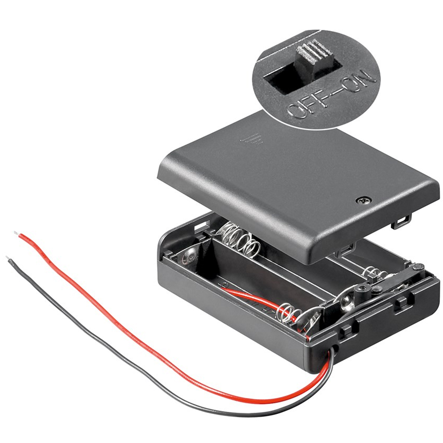 Batteriehalter für 3 Stück Mignon AA LR6 Batterien 4,5 Volt mit Kabel und Stecker – Batteriehalter AA Mignon, Batterie Halterung Elektronik (Kunststoff)
