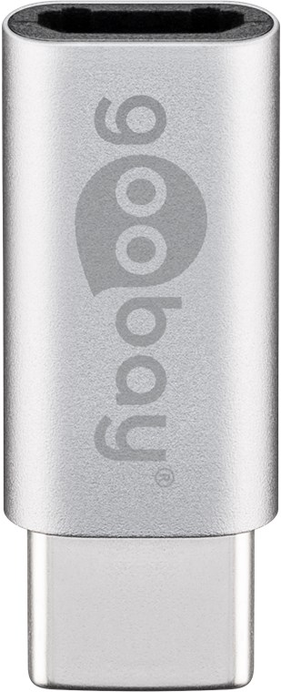 Goobay Adapter USB-C™ auf USB 2.0 Micro-B, silber - USB-C™-Stecker > USB 2.0-Micro-Buchse (Typ B)