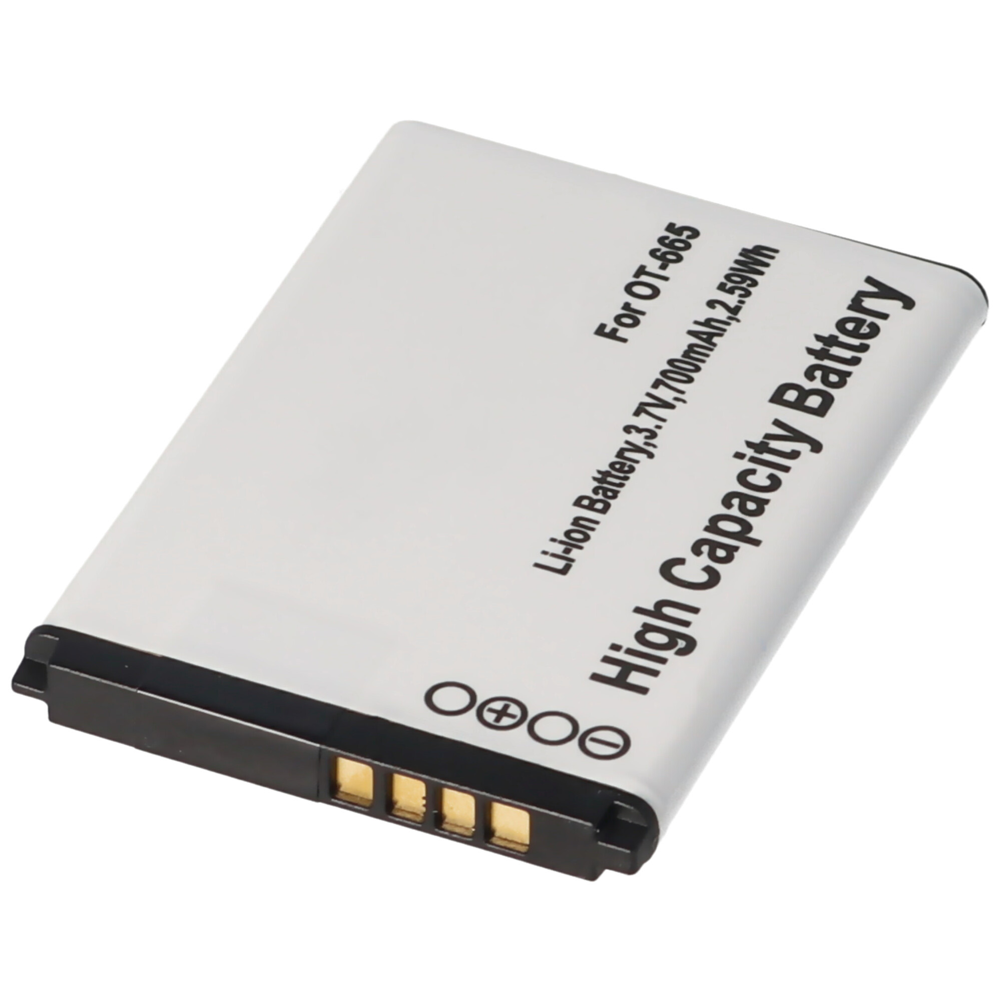 Akku passend für Alcatel One Touch OT-665, 665, Alcatel One Touch 2012, Alcatel Sesame II, CAB22D0000C1, CAB22B0000C1, Li-Ion, 3,7V 700mAh