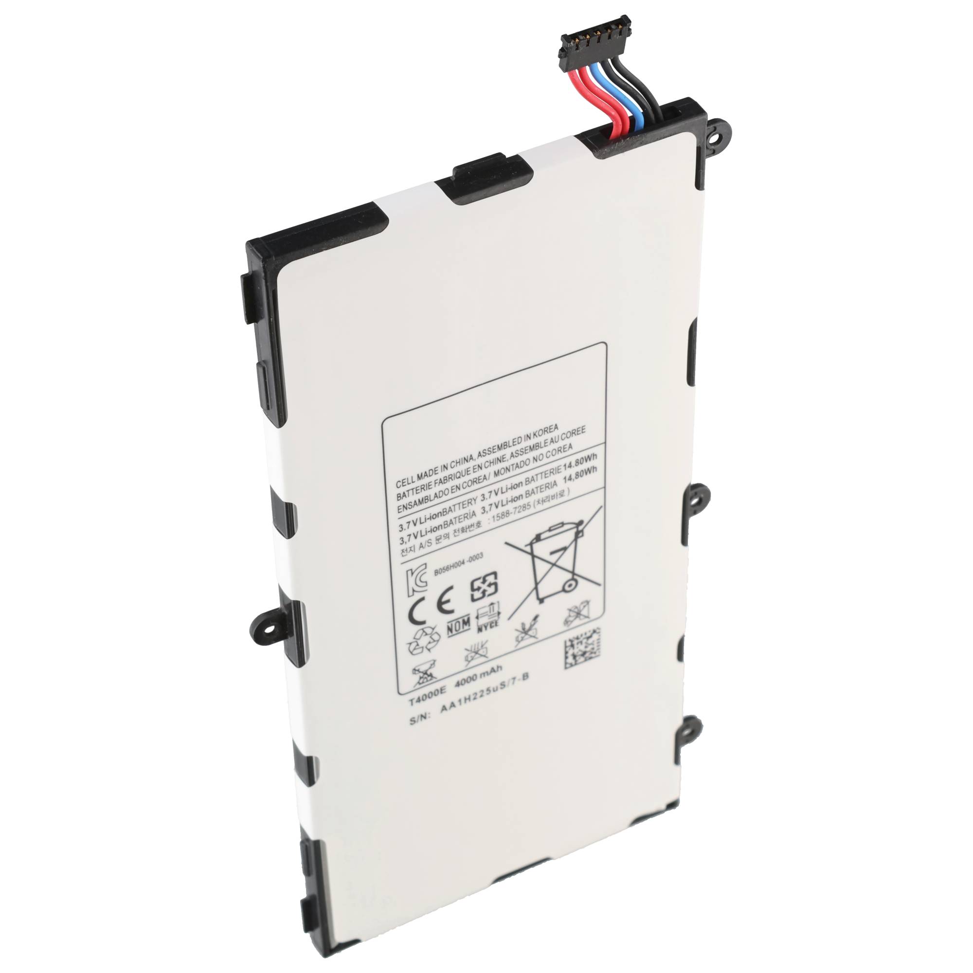 Akku passend für Samsung Galaxy TAB 3 7.0 SM-T210 T4000E 3,7 Volt 4000mAh