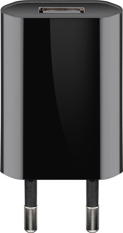Goobay USB-Ladegerät (5W) schwarz - kompaktes USB-Netzteil mit 1xUSB Anschluss