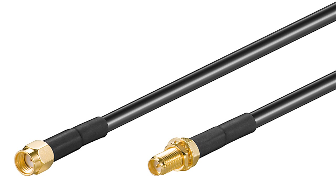 Antennen-Verlängerungskabel für WLAN Geräte (2,4 GHz + 5 GHz) RP-SMA-Stecker > RP-SMA-Buchse Länge: 3m