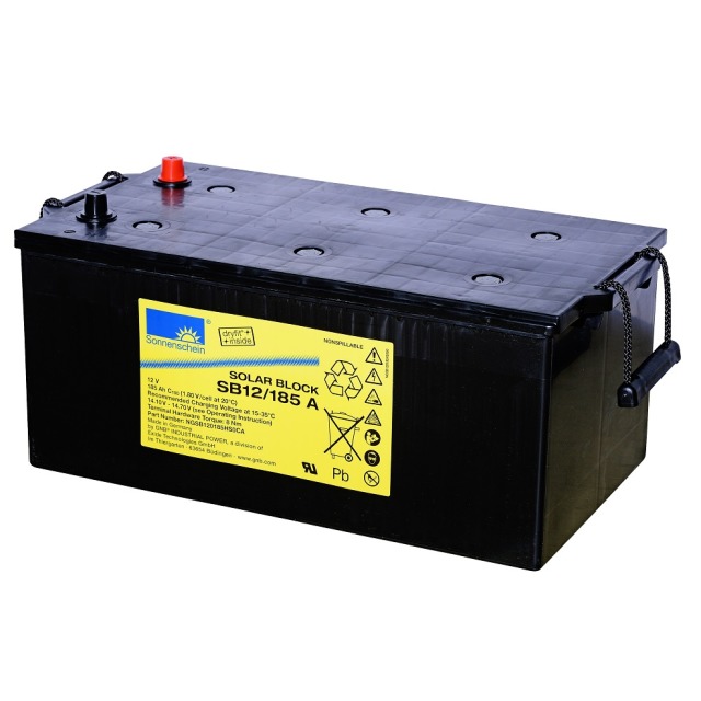 Exide Sonnenschein Solar Block SB12/185 A Blei Akku mit A-Pol 12V, 185000mAh