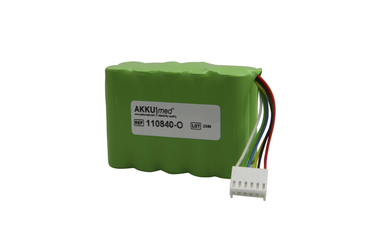 Original NiMH Akku passend für Codan Argus Infusionspumpe 606, 601260 - Akku Typ 601074 - 12 V 1800 mAh 72x31x52 mm