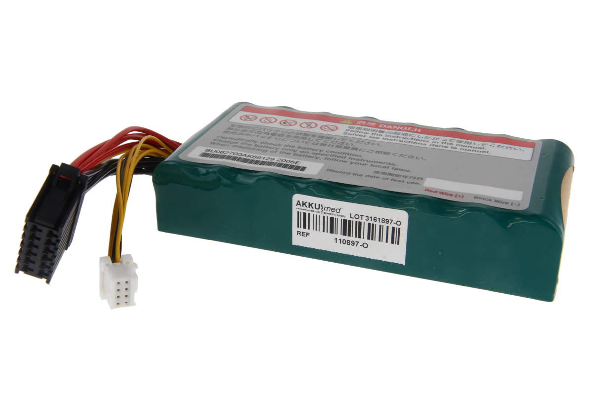 Original NiMH Akku für Nihon Kohden Monitor CSM1000 - 9,6 V 2250 mAh 144x29x69 mm