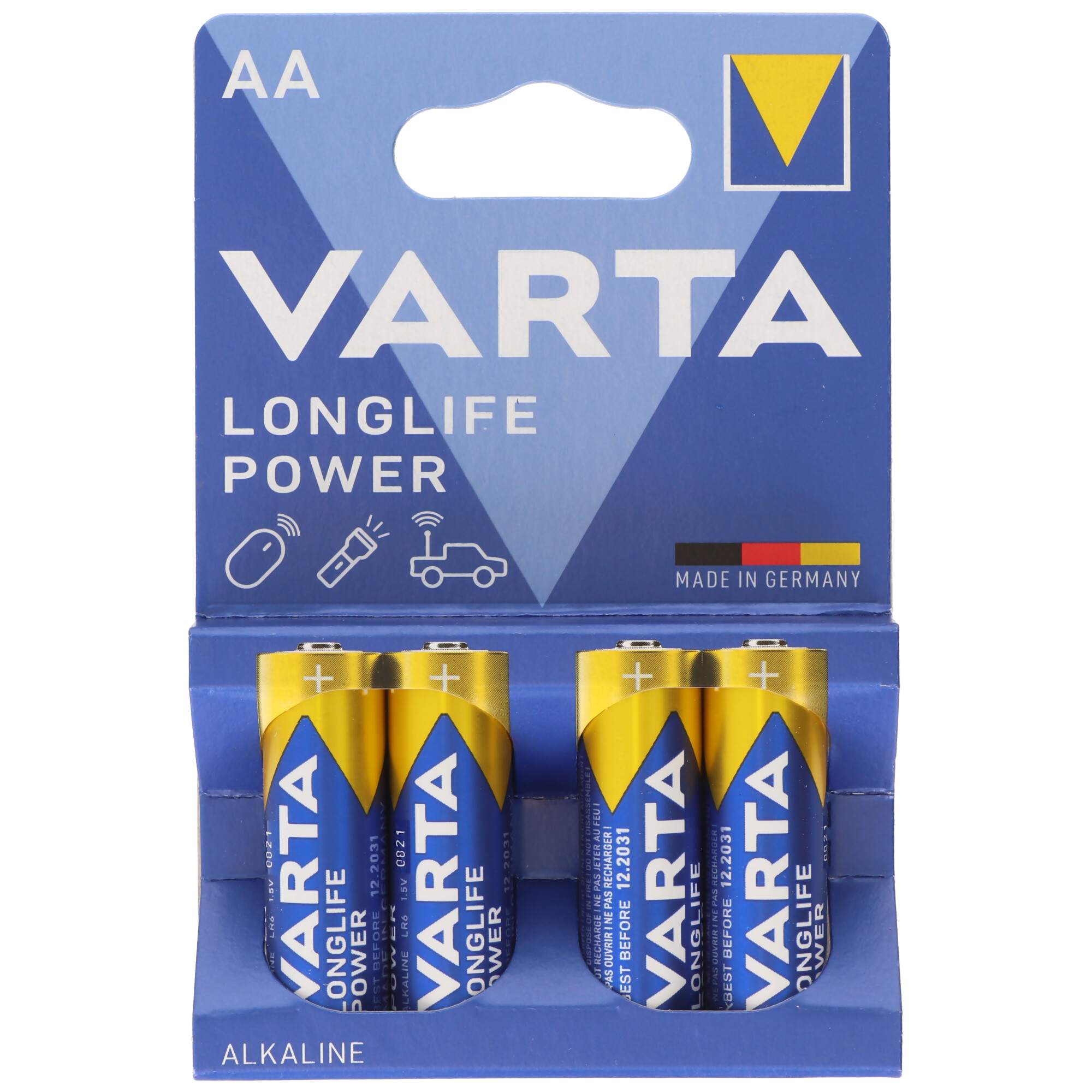 Varta Longlife Power (ehem. High Energy) 4906 Mignon AA Batterien 4er Blister Made in Germany