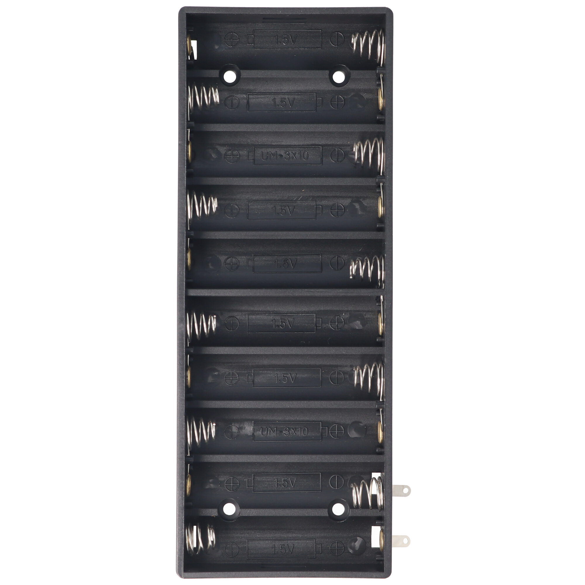 Batteriehalter für 10 Mignon AA LR6 Nebeneinander Batterie, Akku – Batteriehalter AA Mignon, Batterie Halterung Elektronik (Kunststoff)