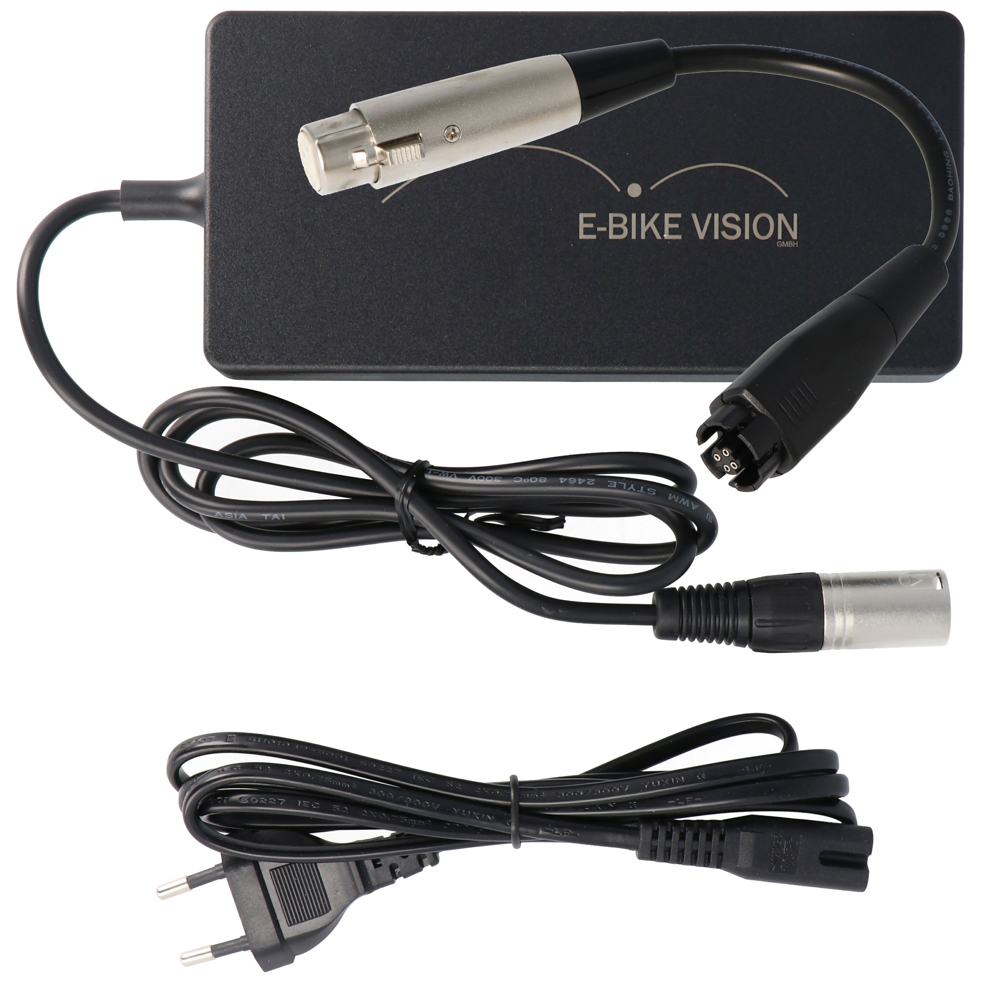 Ladegerät und Lade-Adapter nur passend für unsere E-Bike Nachbauakkus Yamaha PW-X und PW Series SE, TE Rahmen Unterrohr 36 Volt