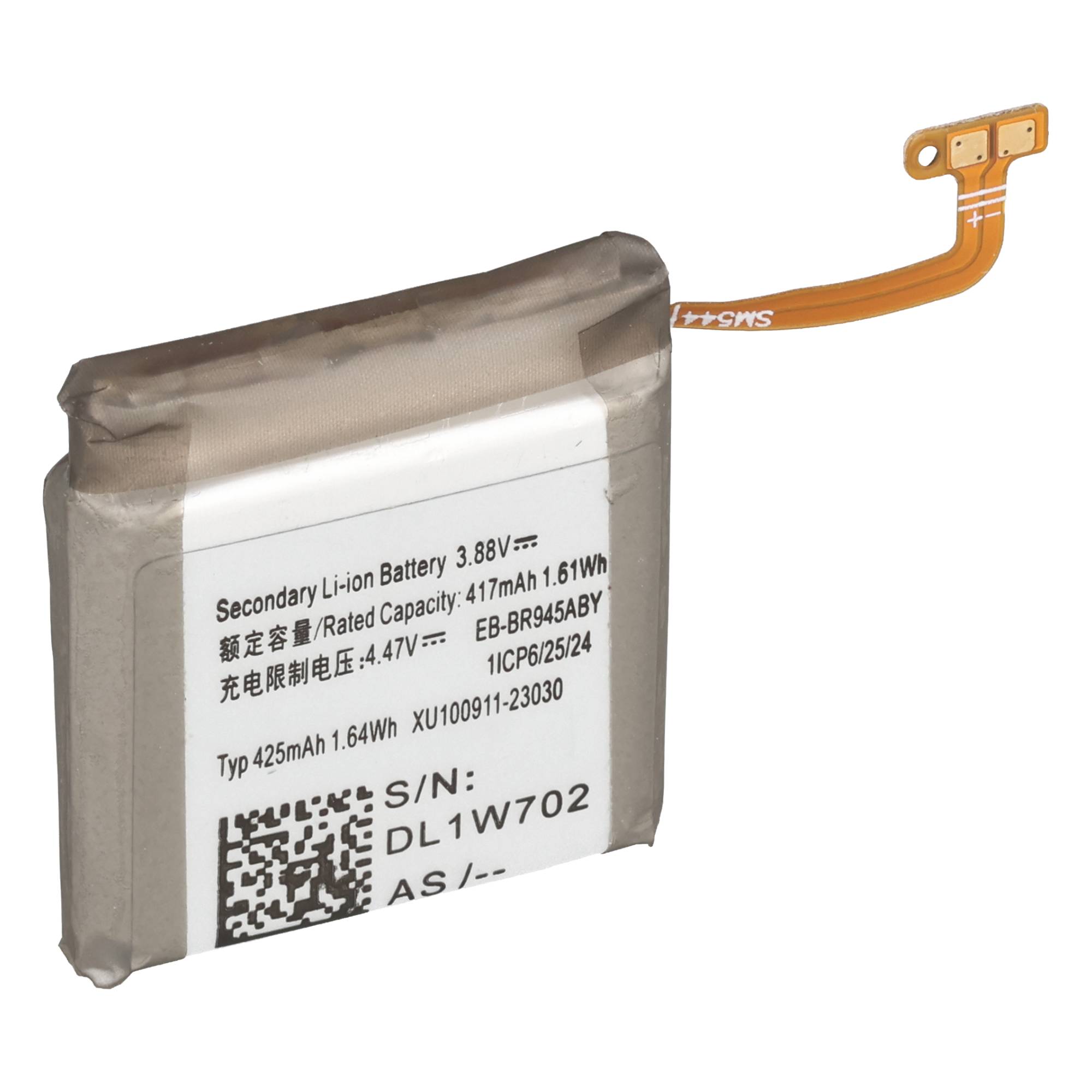 Akku passend für Samsung Galaxy Watch 6 44mm, SM-R940, Li-Polymer, 3,88V, 415mAh, 1,61Wh,  ohne Werkzeug