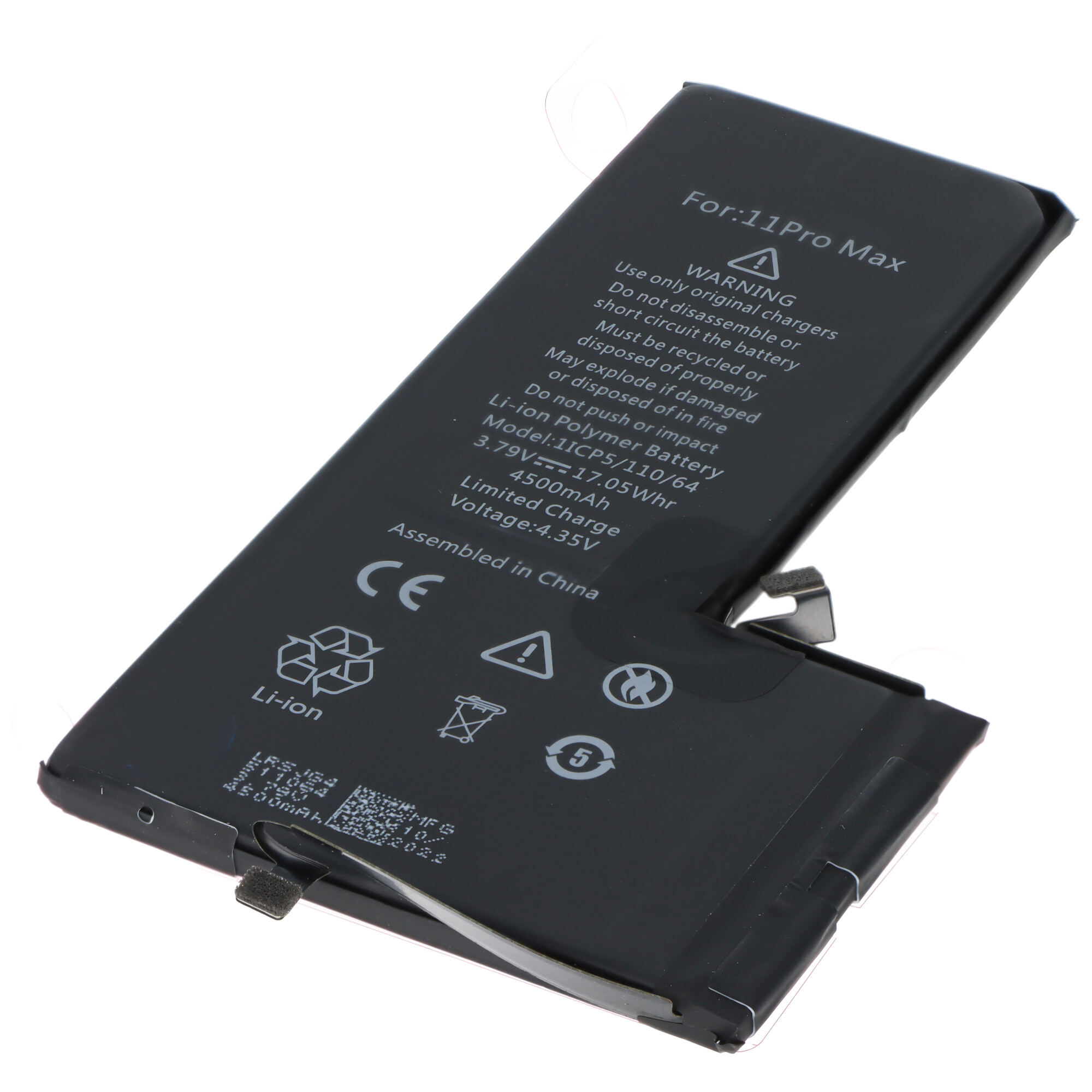 Akku passend für Apple iPhone 11 Pro Max, Li-Polymer, 3,79V, 4500mAh, 17,0Wh, high capacity, built-in, ohne Werkzeug