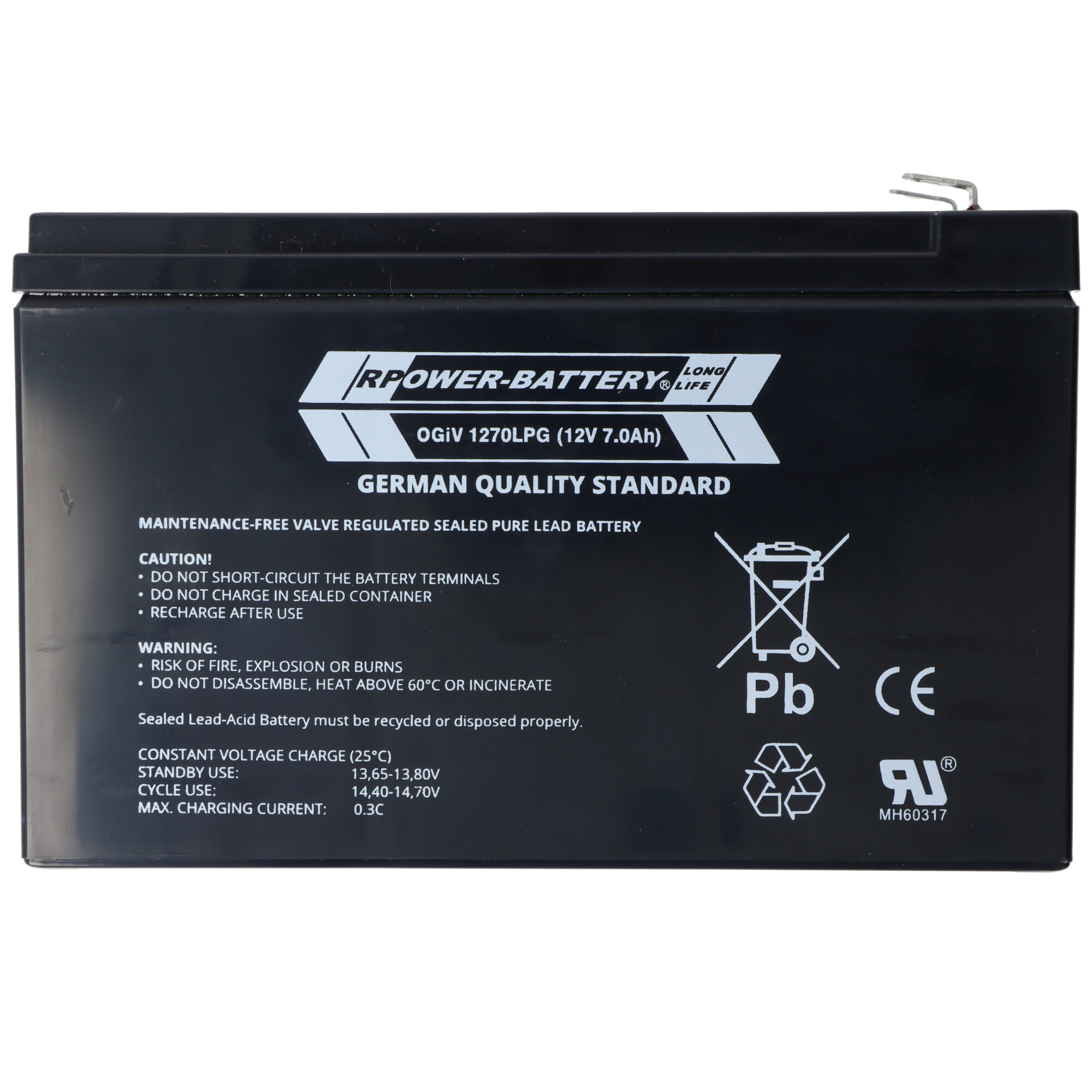 RPower OGiV1270LP 12V 7Ah Longlife Bleiakku AGM Blei Gel Akku
