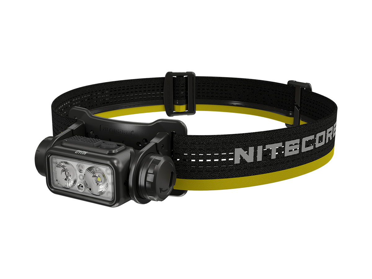 Nitecore NU40 LED Stirnlampe, eingebauter Akku mit 2600mAh, USB-C-Ladeanschluss, bis zu 120 Stunden Leuchtdauer, wasserdicht nach IPX68