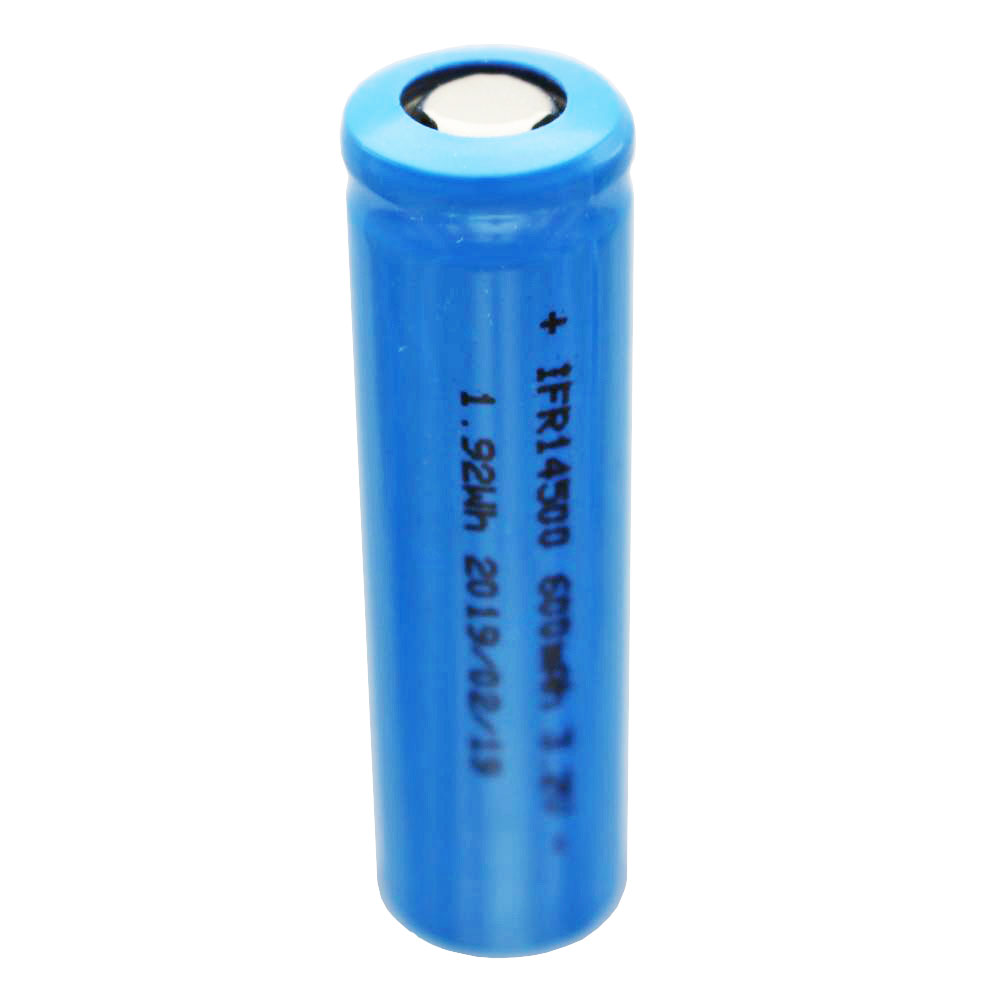 3,2 Volt Solar Akku Lithium IFR 14500 AA 600mAh LiFePo4 Akku Flat Top ungeschützt Masse 14,2 x 50,2mm