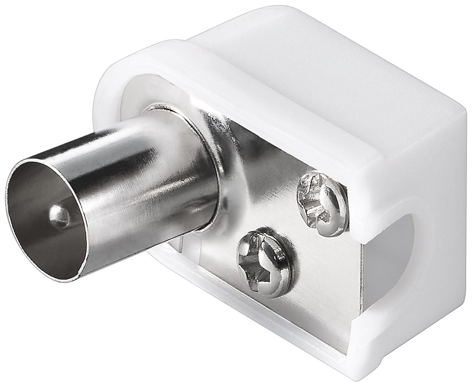 Goobay Koax-Winkelstecker mit Schraubbefestigung, slim - Adapter-Stecker aus Kunststoff