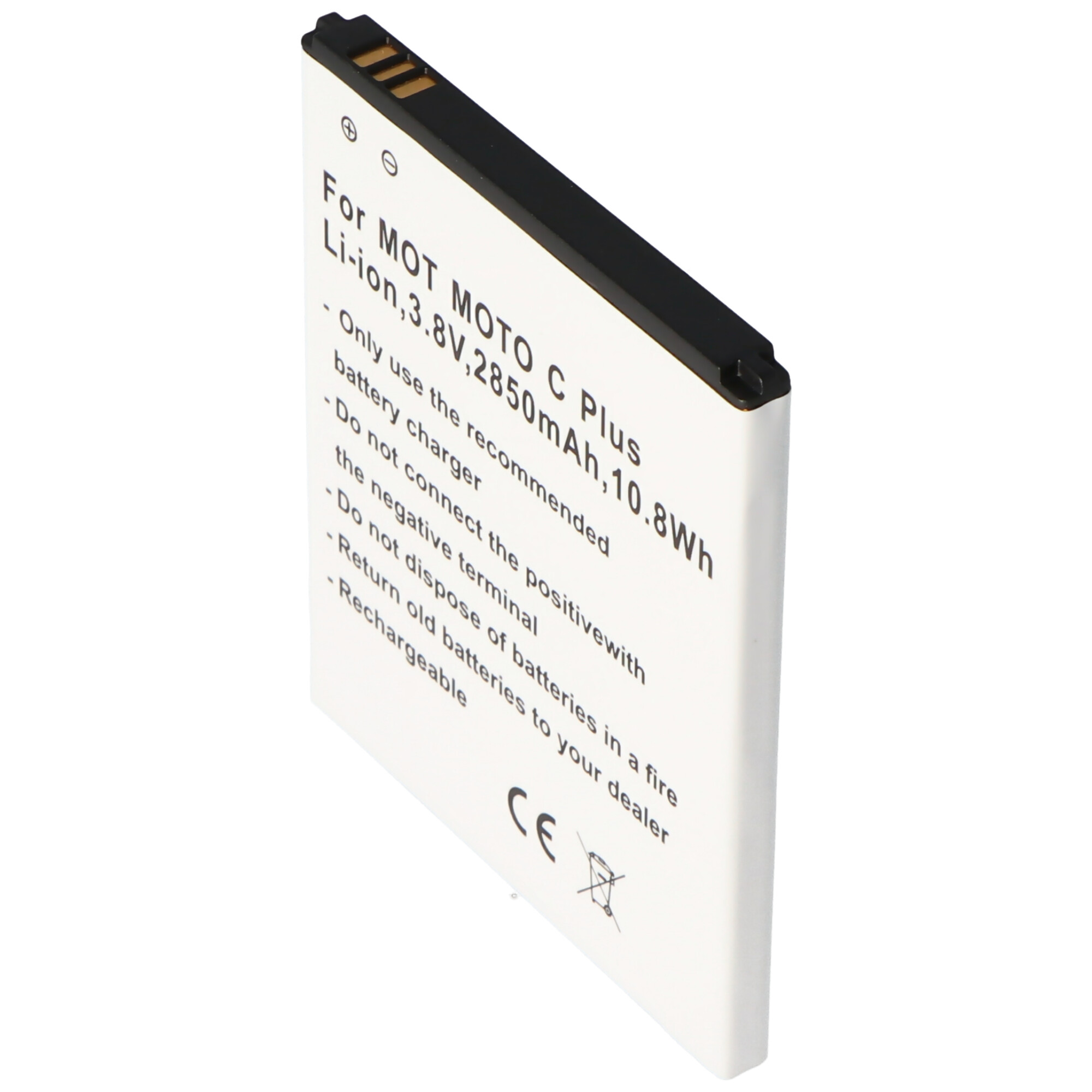 Akku passend für Motorola MOTO C Plus, Li-Ion, 3,8V, 2850mAh, 10,8Wh