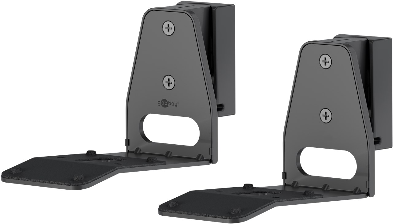 Goobay Lautsprecher-Wandhalterung Modern Era 3 Flex, schwarz - 2 Stück, kompatibel mit dem Sonos Era 300, sichere und dezente Lautsprecherhalterung