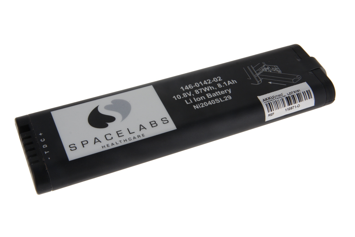 Original Li Ion Akku passend für Spacelabs Monitor Qube 91390 Ref. 146-0142-03 - 10,8 V 7200 mAh 212x59x23 mm