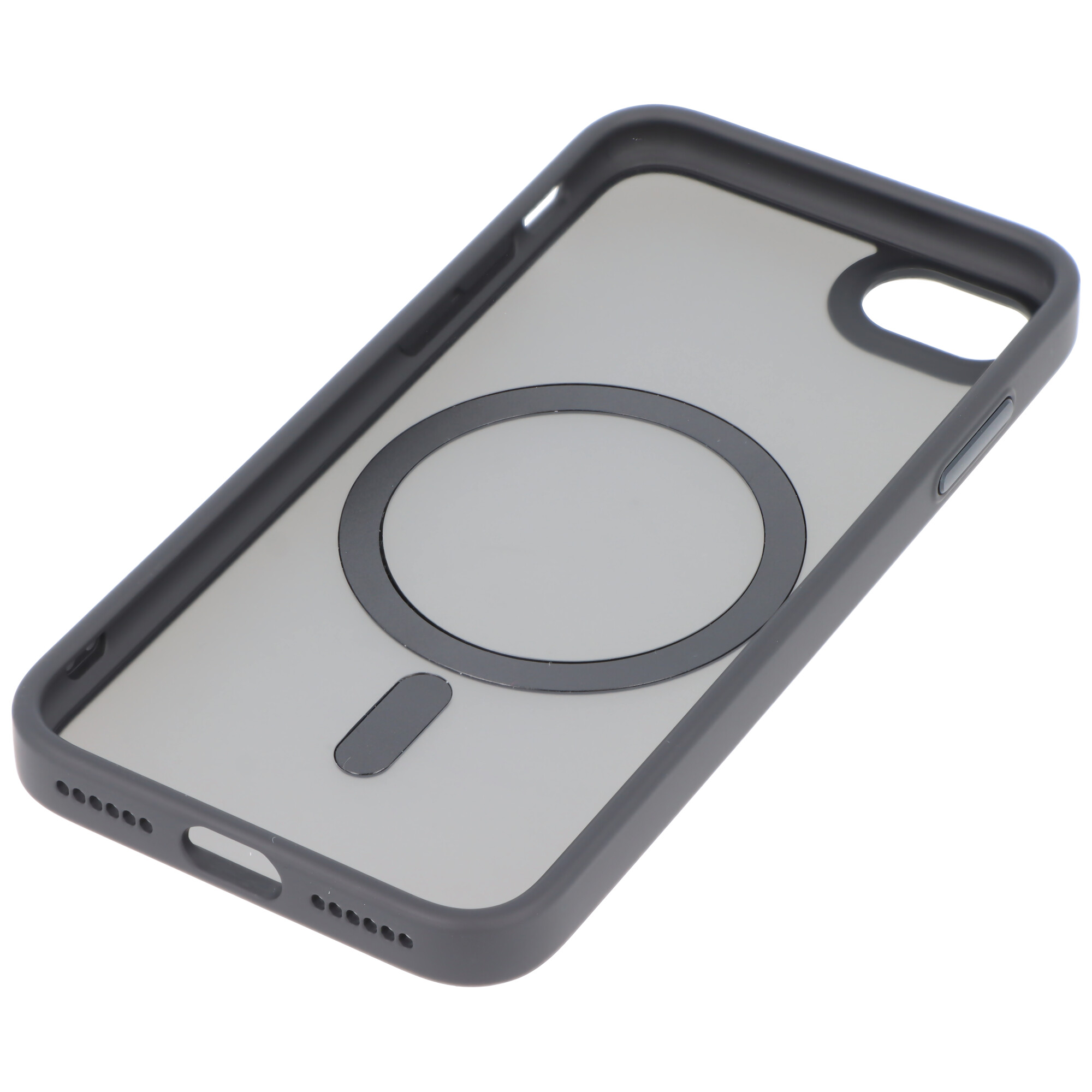 Hülle passend für Apple iPhone SE3 - schwarz transparent MagSafe Wireless Charging
