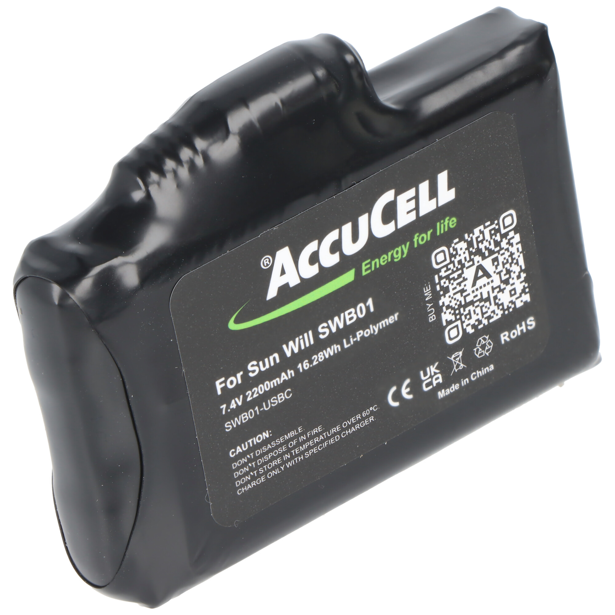 2 Stück SWB01 Akkus, wiederaufladbare Lithium-Polymer-Akkus 7,4 Volt 2200mAh inkl. USB-C Ladekabel, ideal für beheizte Handschuhe