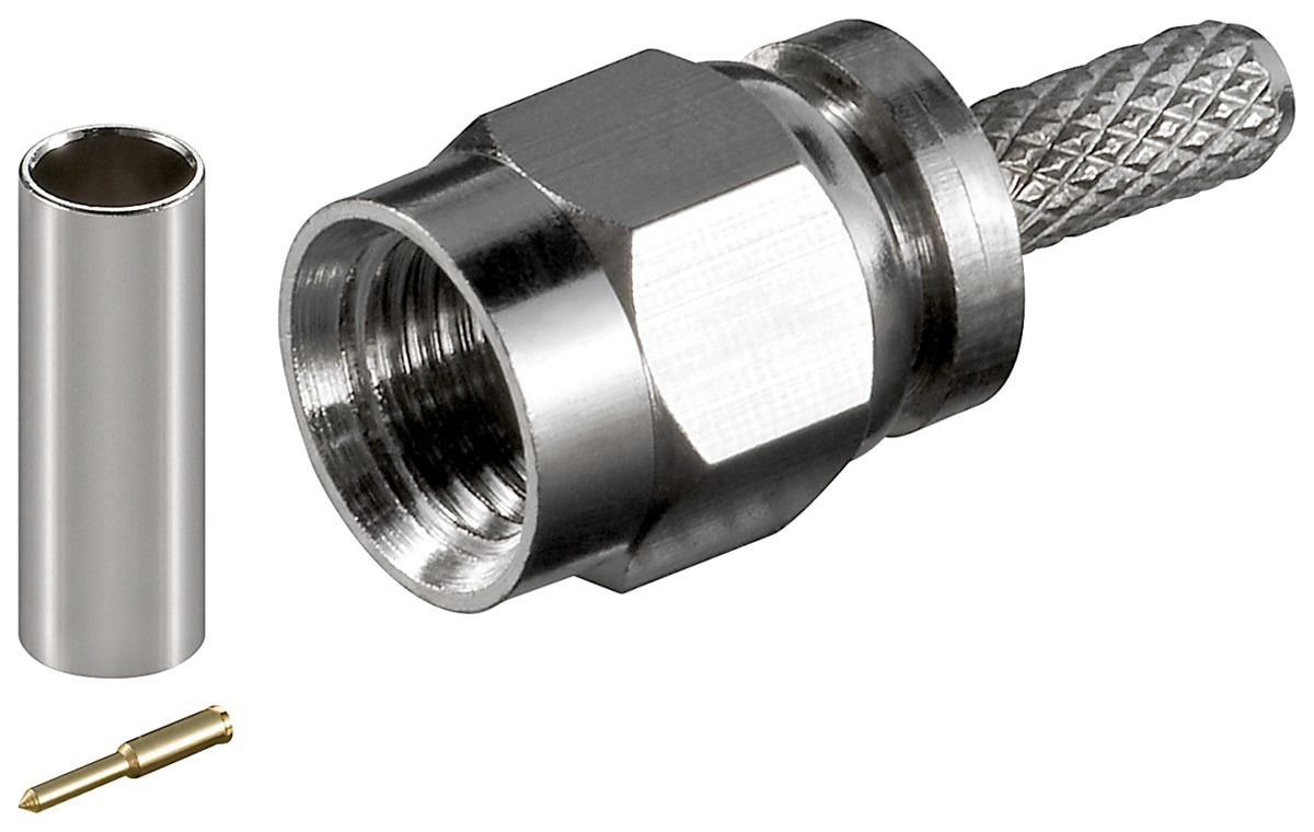 Goobay SMA-Crimpstecker - mit vergoldetem Kontakt, für RG 174/U-Kabel