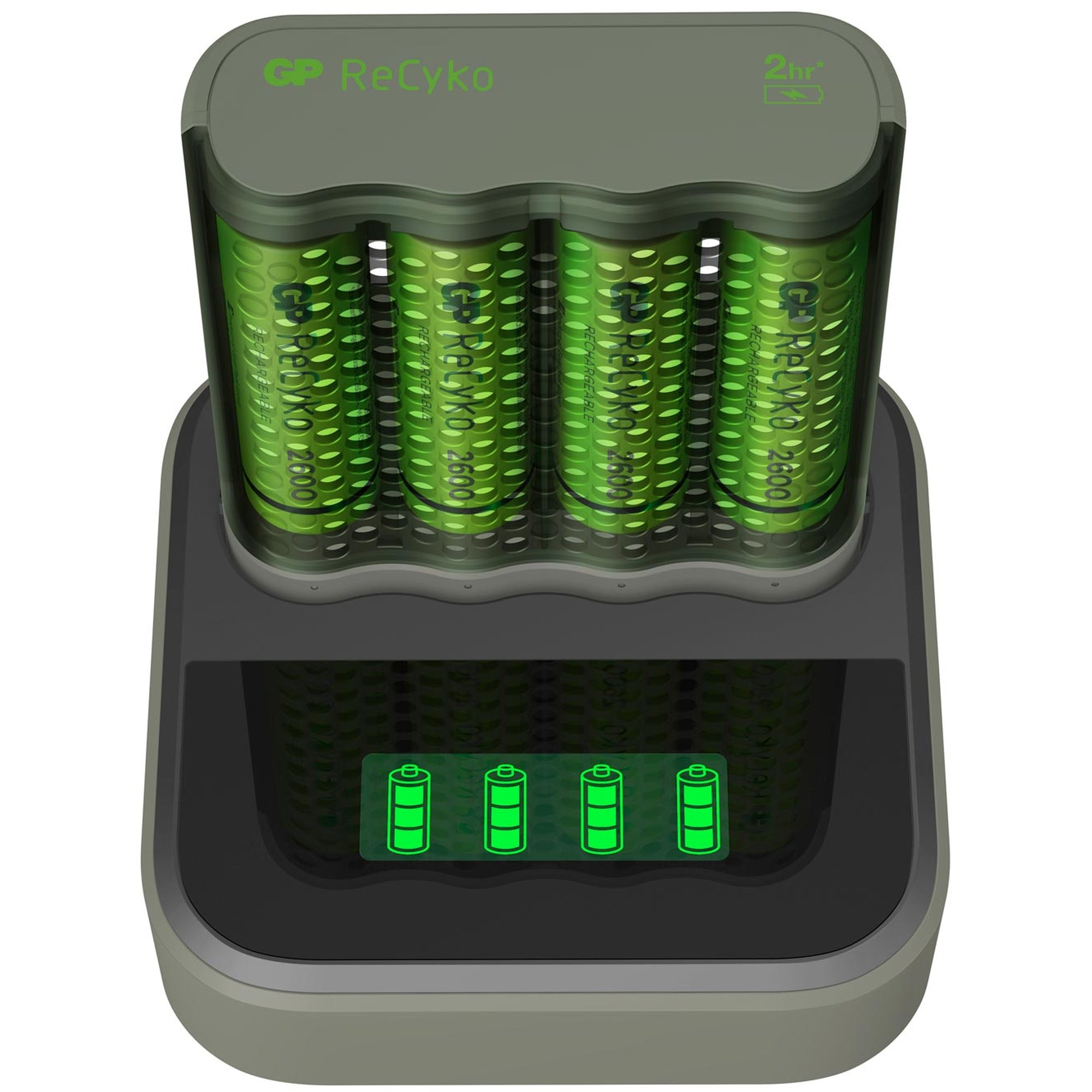 USB-Modell Ladegerät GP M451 Mainstream-Line 4 x ReCyko AA 2600 mAh USB Dockingstation