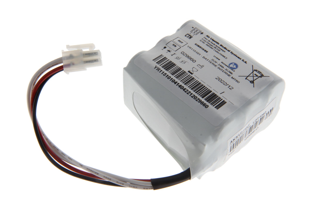 Original Li Ion Akku Air Liquide passend für Beatmungsgerät T60, intern - 22,2 V 2600 mAh 67x68x38 mm