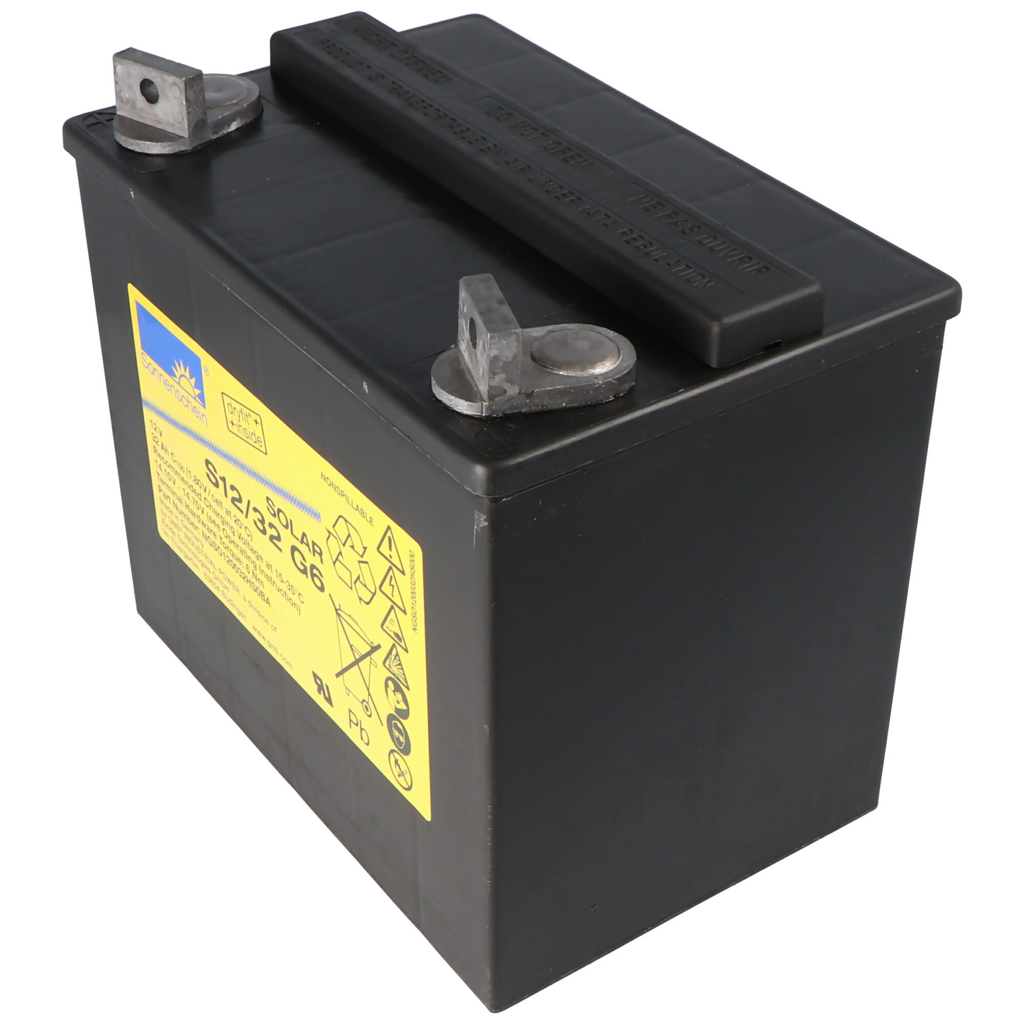 Sonnenschein S12/32 G6 Solar Akku Blei-Akku 12Volt 32Ah, M6 Schraubanschluss